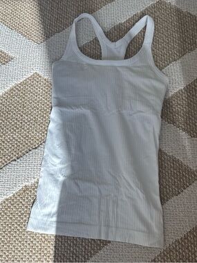 Lululemon Ebb to Street White Ribbed Racerback Tank Top - Women